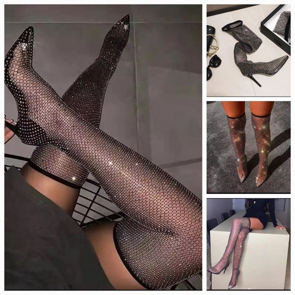 All Zara, Bundle of 4 Pairs Assorted Heels, Booties & Sexy Nightclub Mesh Boots - Picture 5 of 15